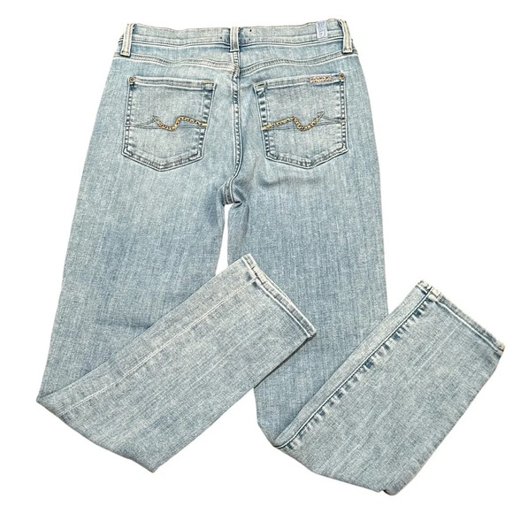 7 For All Mankind Light Washed Blue Jeans SZ 25 - Picture 2 of 8